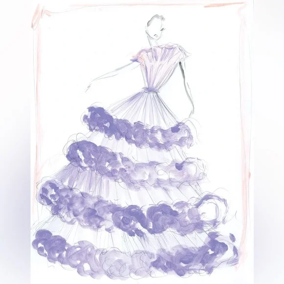 Christian Siriano purple Dress Gown US8 M L princess costume PROM Medium - Picture 10 of 16